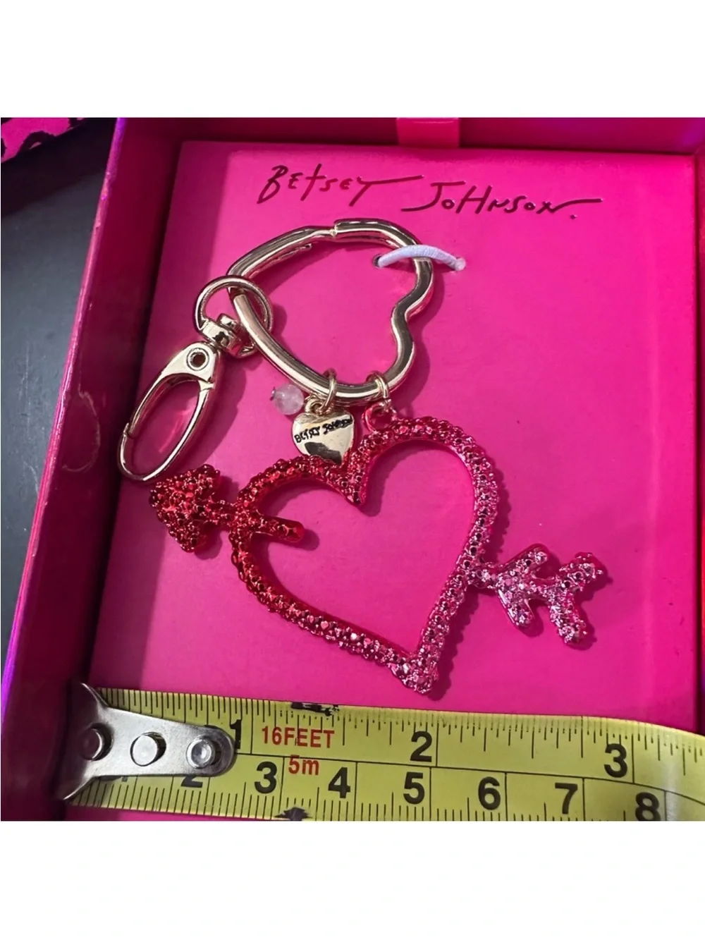 🆕Betsey Johnson Heart Jewelry Charm/Keychain